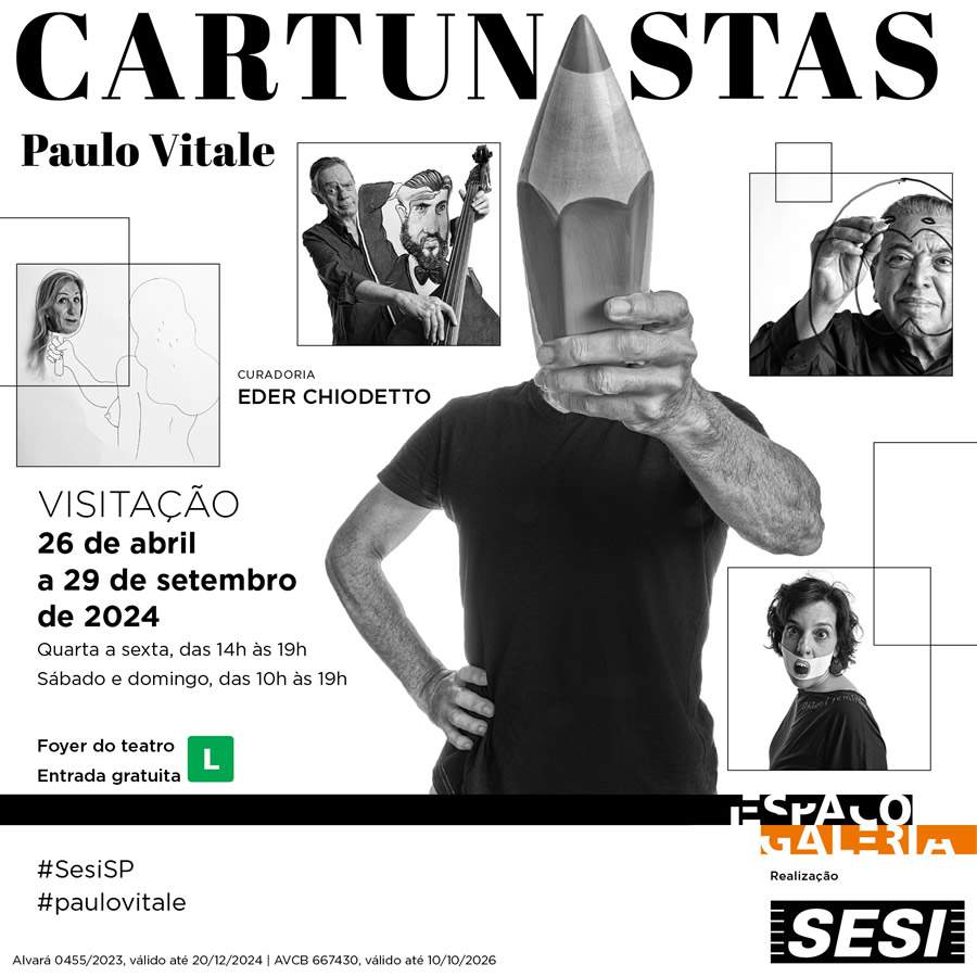 Foyer do Centro Cultural Sesi Sorocaba recebe a exposição fotográfica inédita ‘Cartunistas’ de Paulo Vitale