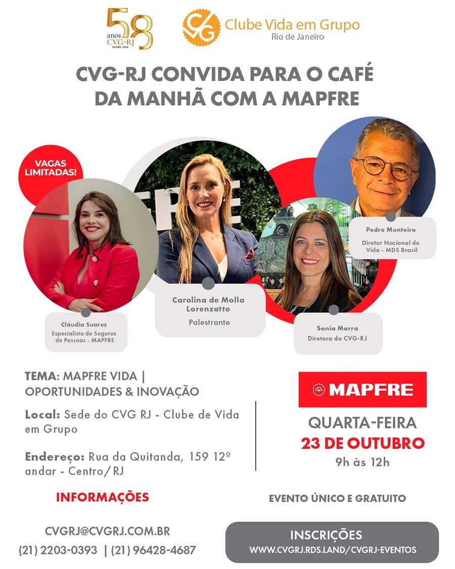 CVG-RJ convida para café da manhã com a MAPFRE Seguros