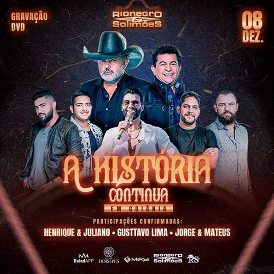 Rionegro e Solimões anunciam participações de Gusttavo Lima, Henrique e Juliano e Jorge e Mateus no novo DVD