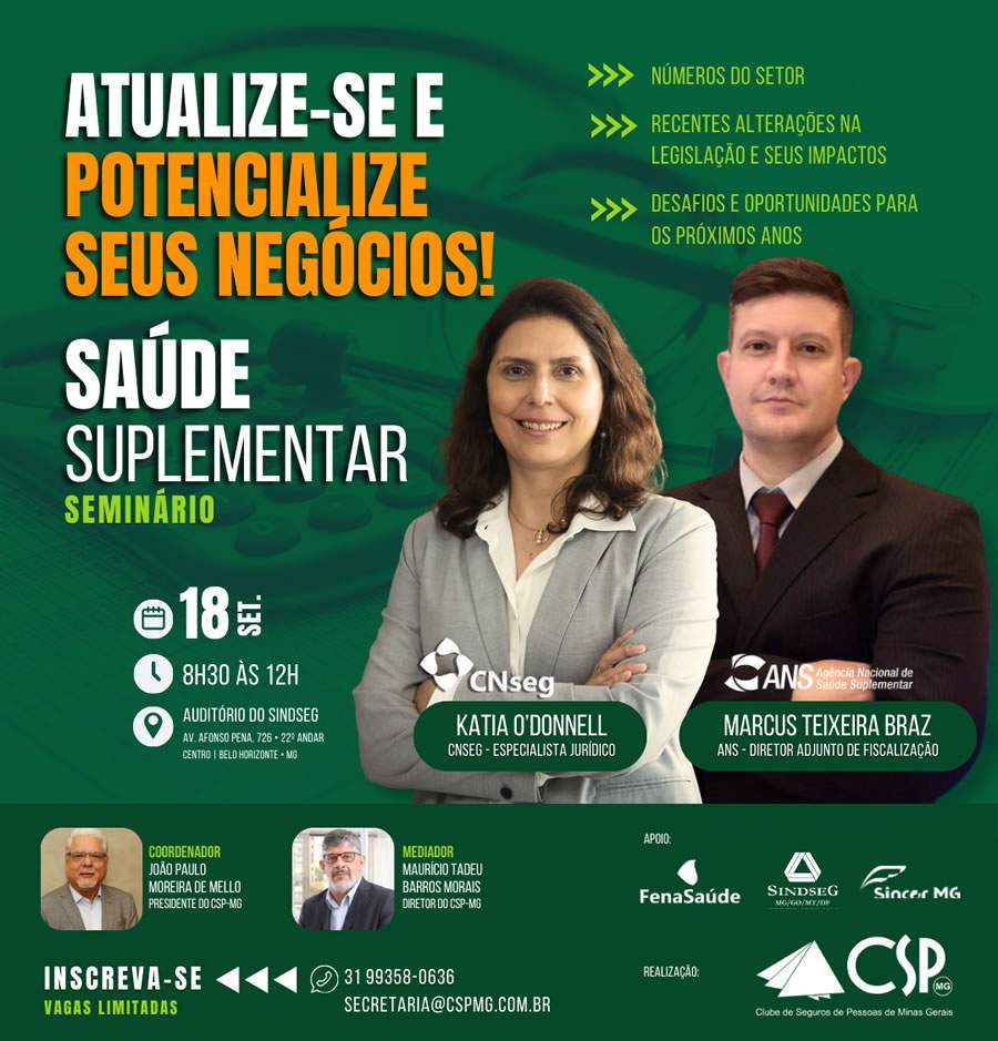 CSP-MG realiza seminário para debater desafios e oportunidades da Saúde Suplementar