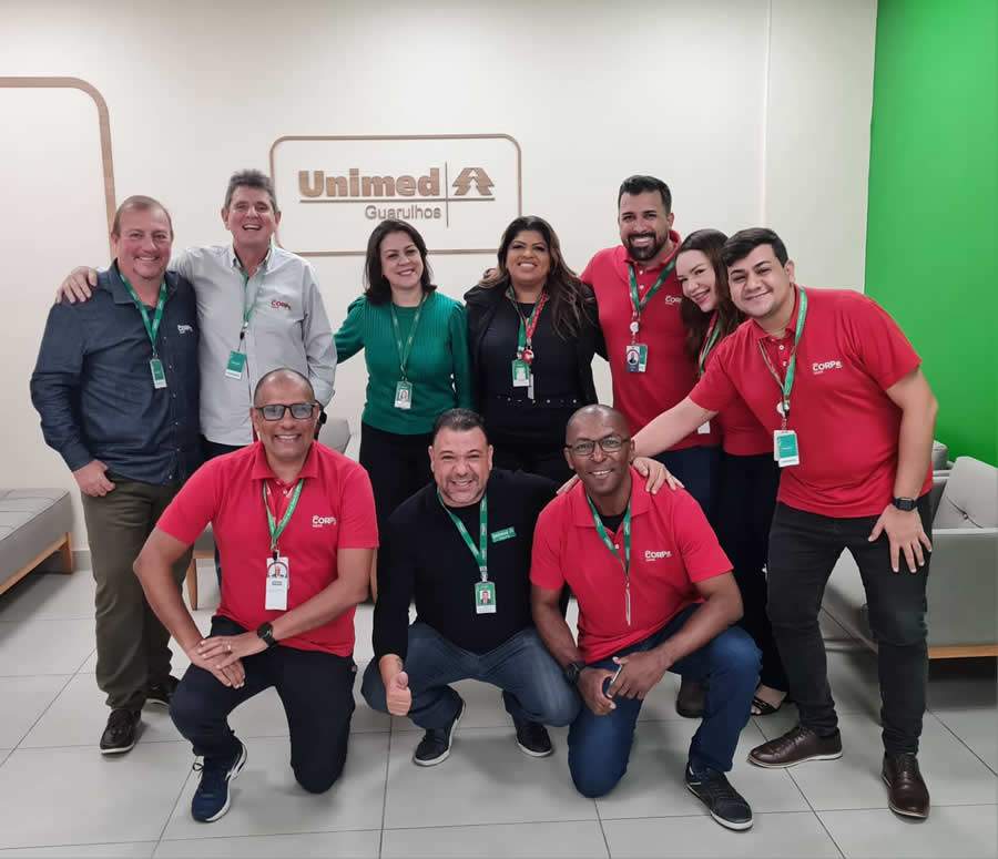 Foto: Integração entre equipes Unimed Guarulhos e CORPe Saúde.