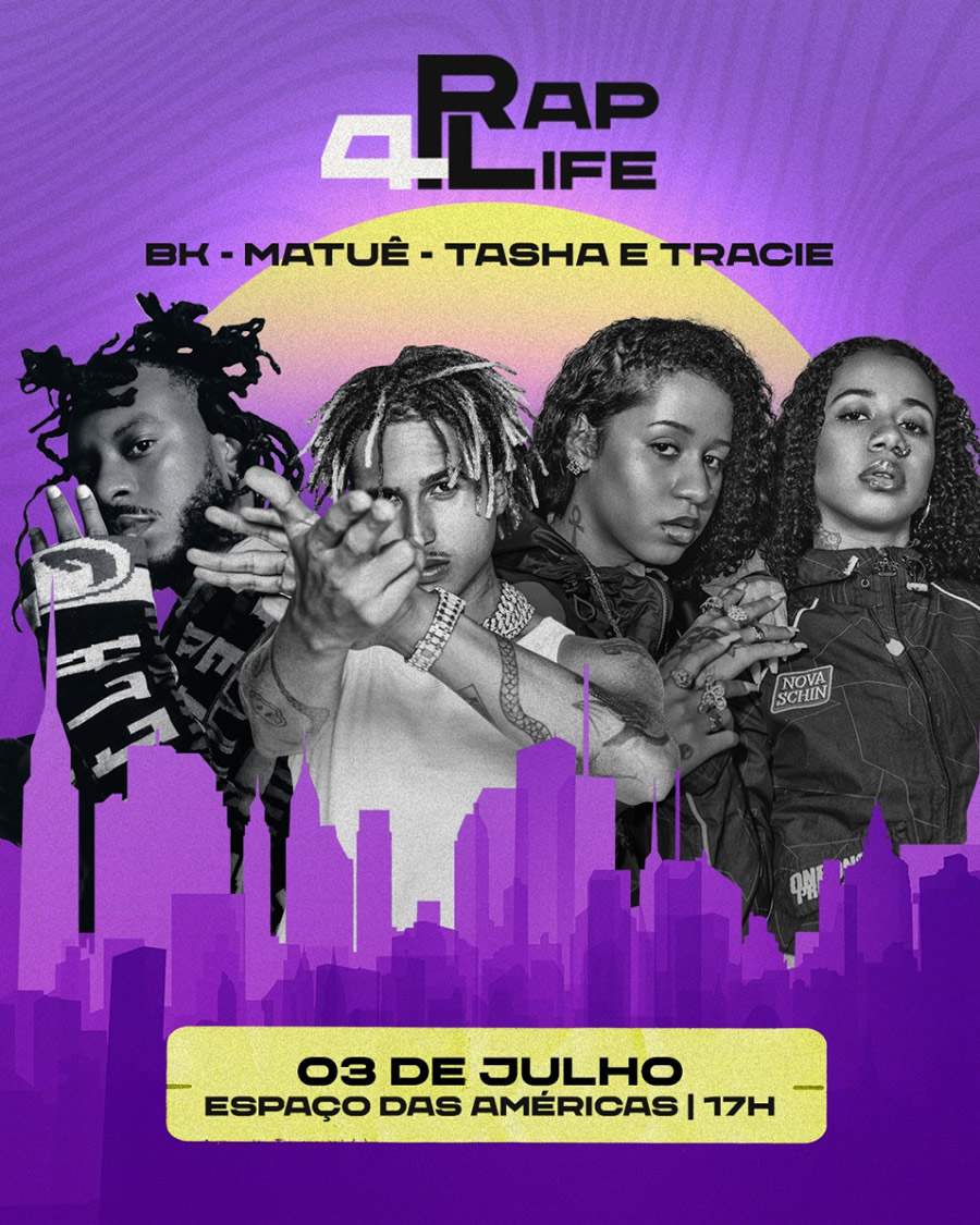 Espaço das Américas recebe &quot;Rap4Life&quot; no dia 3 Julho