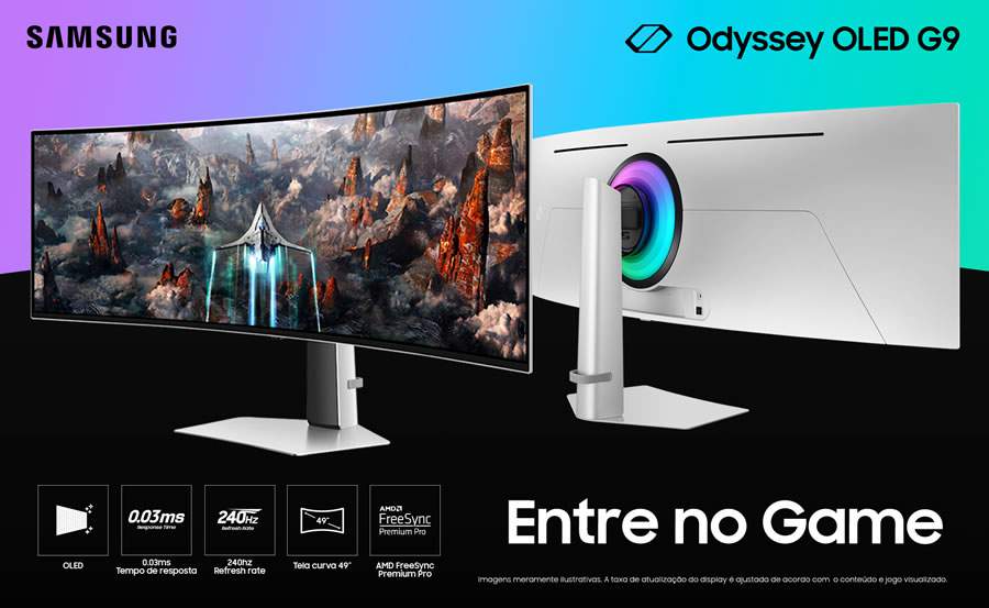 Novo monitor gamer Odyssey OLED G9 chega ao Brasil