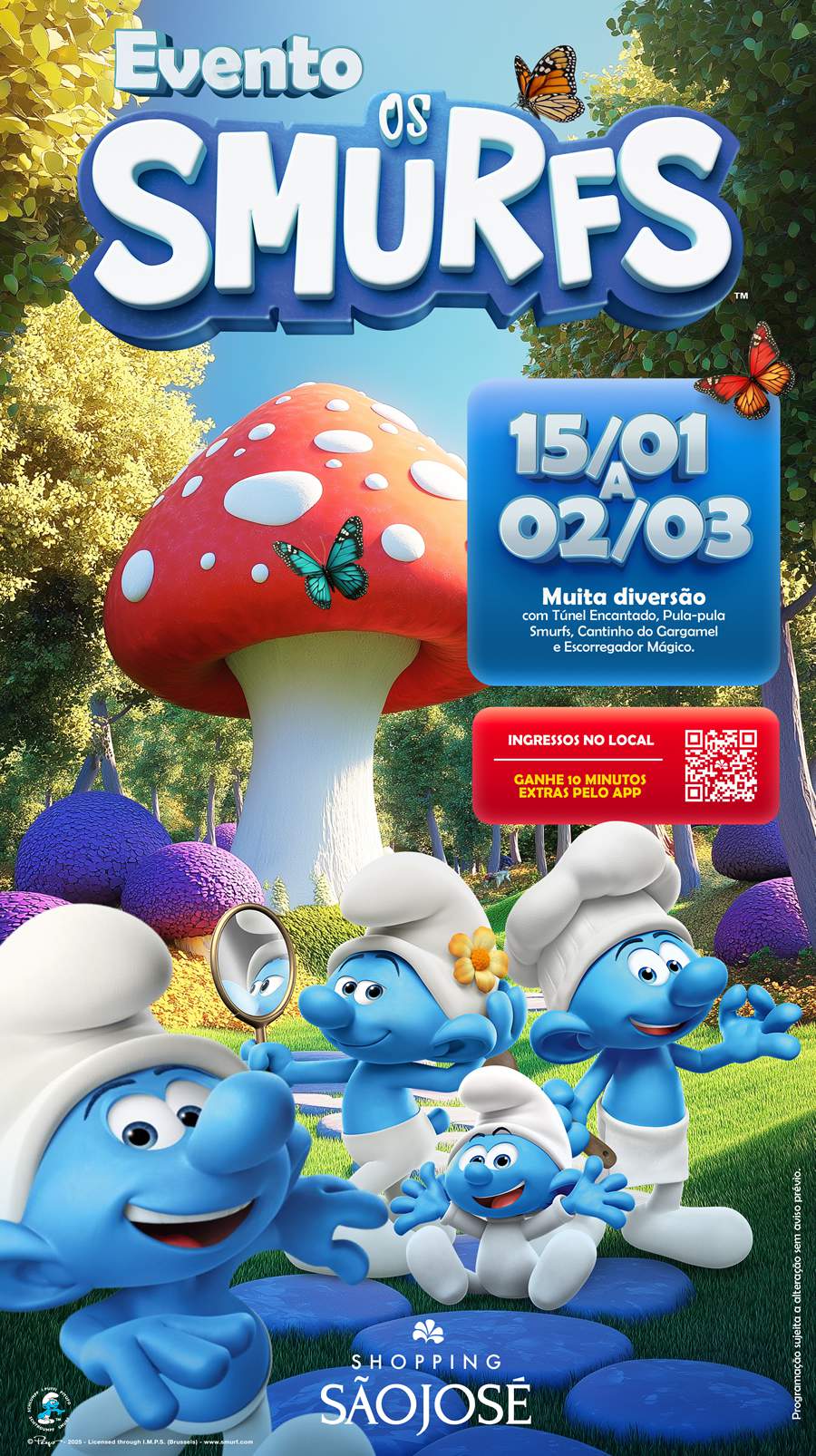 Evento de Os Smurfs no Shopping São José - Crédito Shopping São José