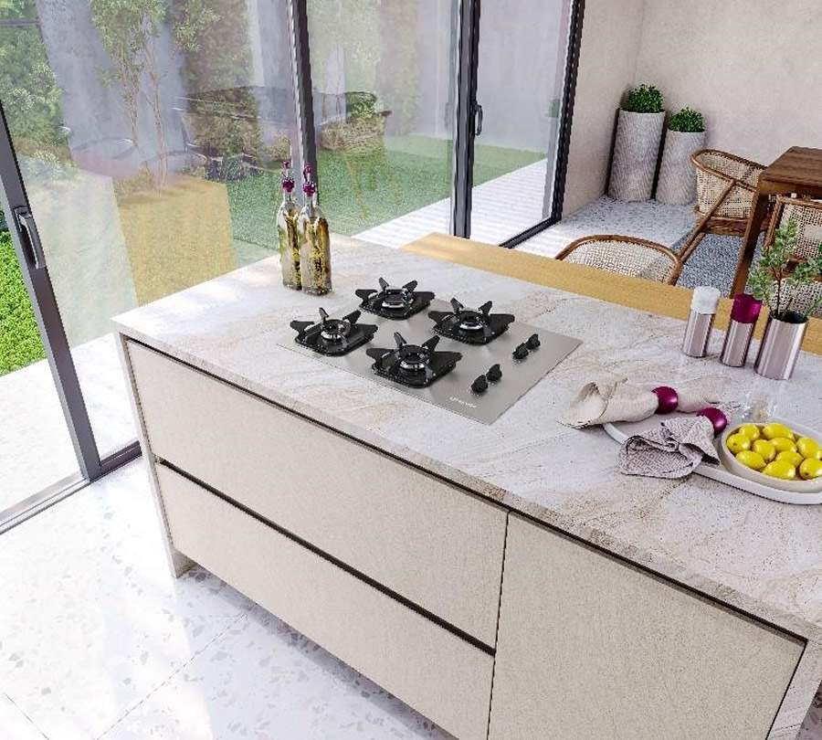 Unindo design exclusivo e alta funcionalidade, a Mueller oferece modelos de cooktops com mesa em alumínio disponíveis na versão 4 e 5 bocas. | Foto: Divulgação Mueller