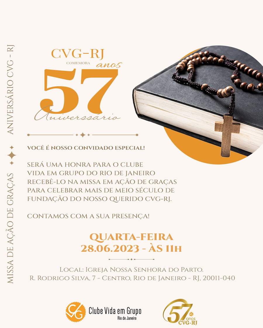 CVG-RJ celebra missa pelos seus 57 anos