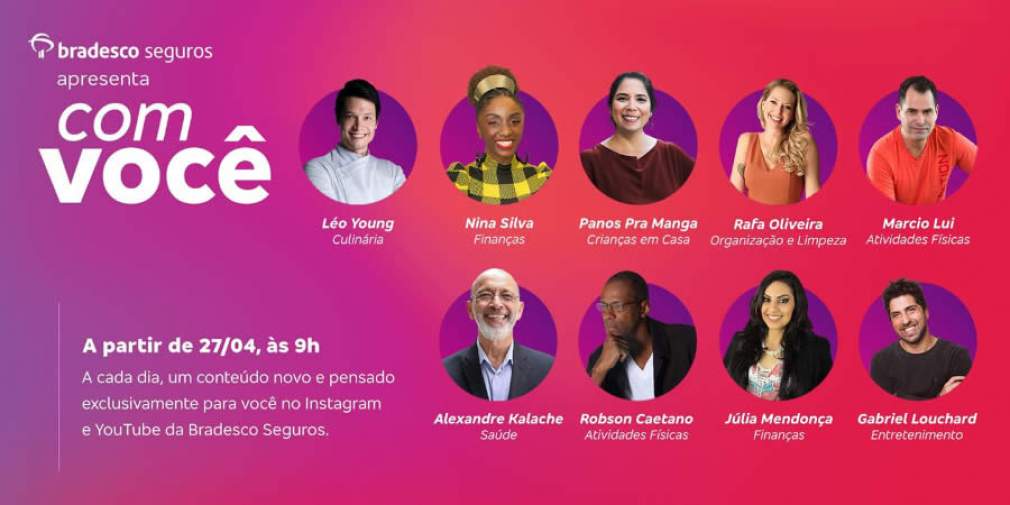 Grupo Bradesco Seguros lança plataforma ‘Com Você’ com a participação de influenciadores