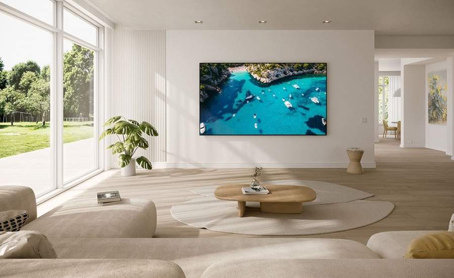 Smart Super Big TV 98&#039; Crystal UHD 4K 98DU9000, da Samsung. Imagem ilustrativa.