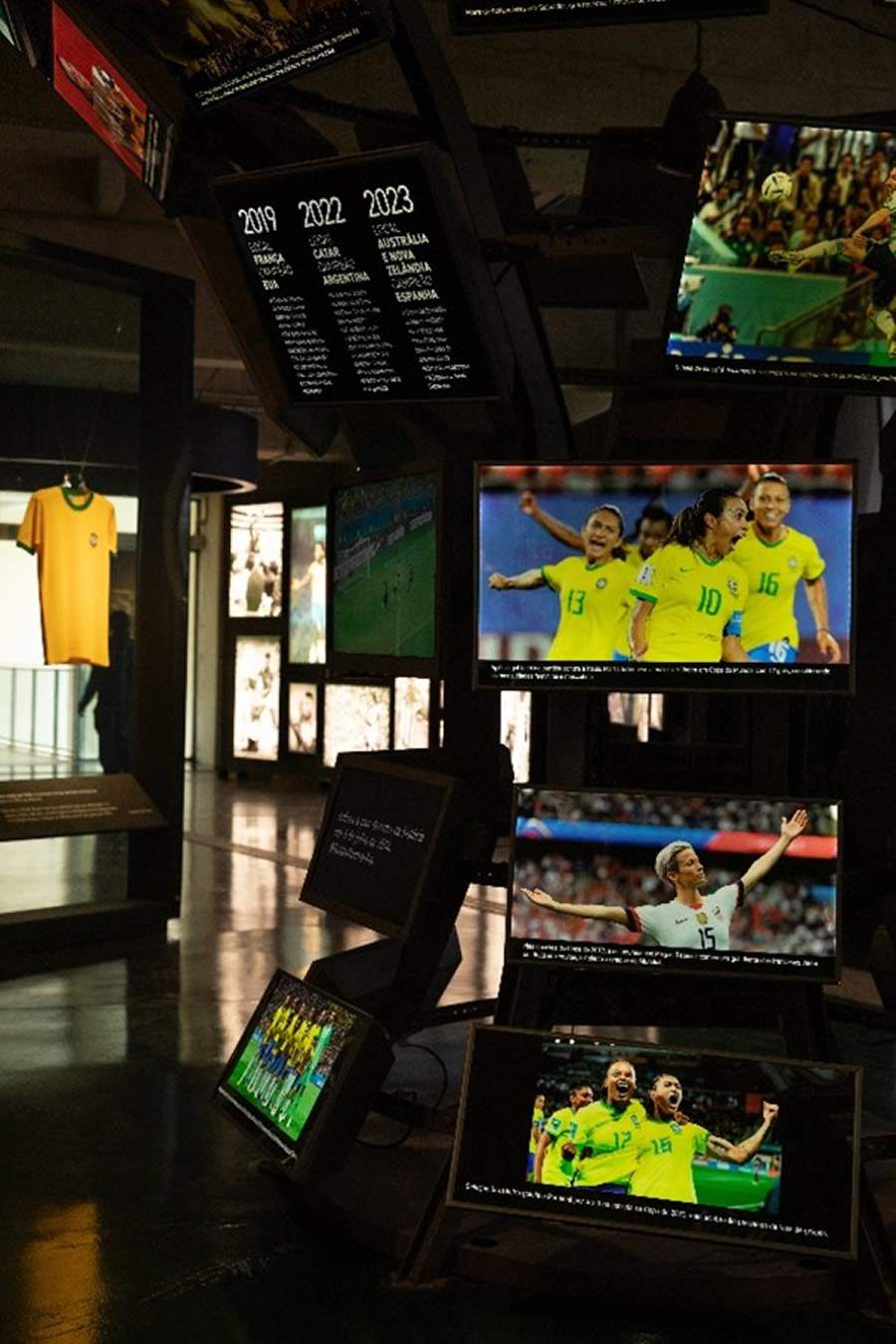 Sala Copas: futebol de mulheres foi redimensionado na exposição de longa duração do Museu - Foto: Marcela Guimarães