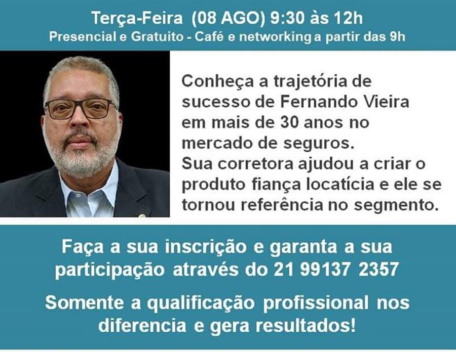 Gestor da Vieira Corretora de Seguros ministra palestra para os corretores no Rio de Janeiro