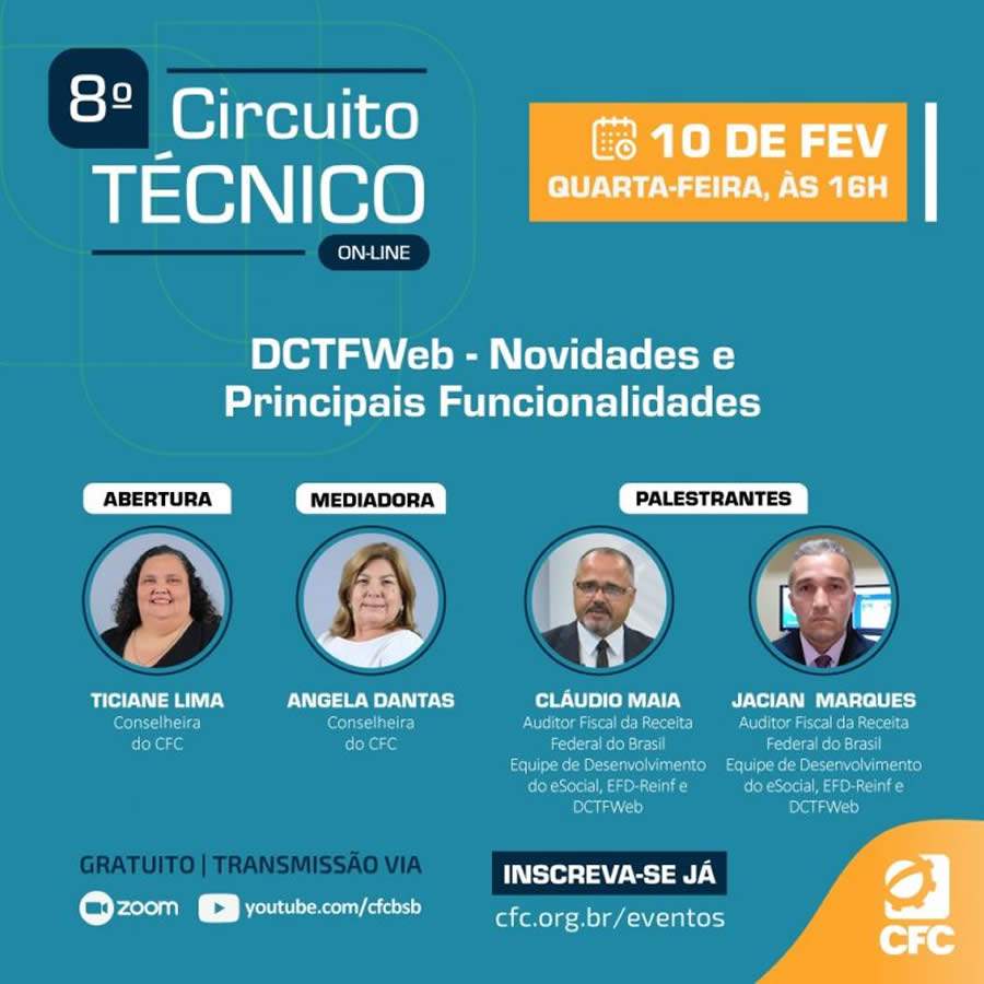 8º Circuito Técnico do CFC apresenta as novidades e funcionalidades da DCTFWeb