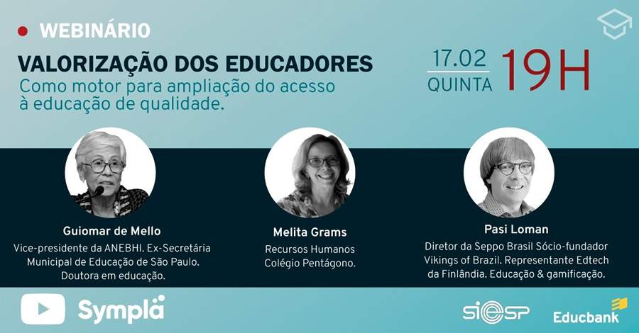 Webinário gratuito debate a valorização dos educadores no Brasil