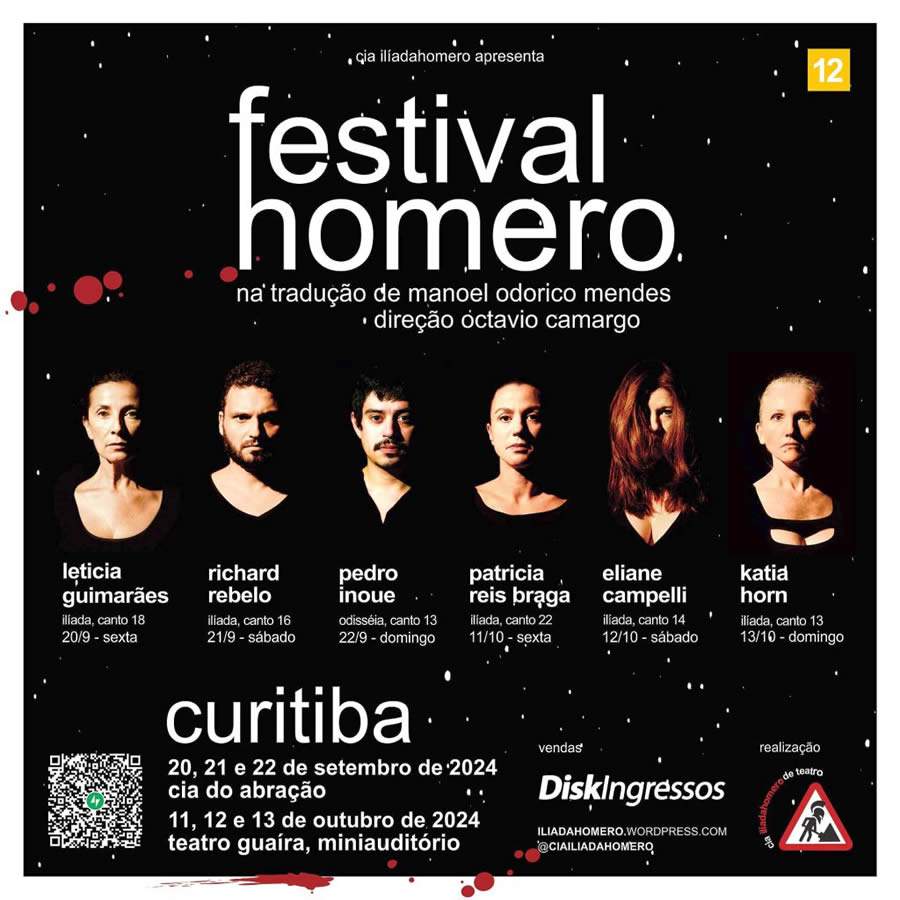 Festival Homero traz apresentações de “Ilíada” e “Odisseia” nos palcos da Cia do Abração e Miniauditório do Teatro Guaíra