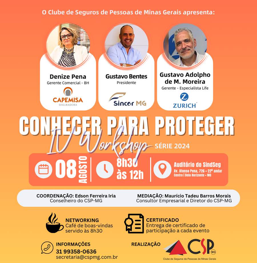 CAPEMISA Seguradora, Sincor-MG e Zurich participam do workshop Conhecer para Proteger