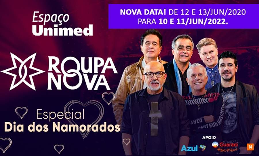 Roupa Nova faz show especial de Dia dos Namorados no Espaço Unimed