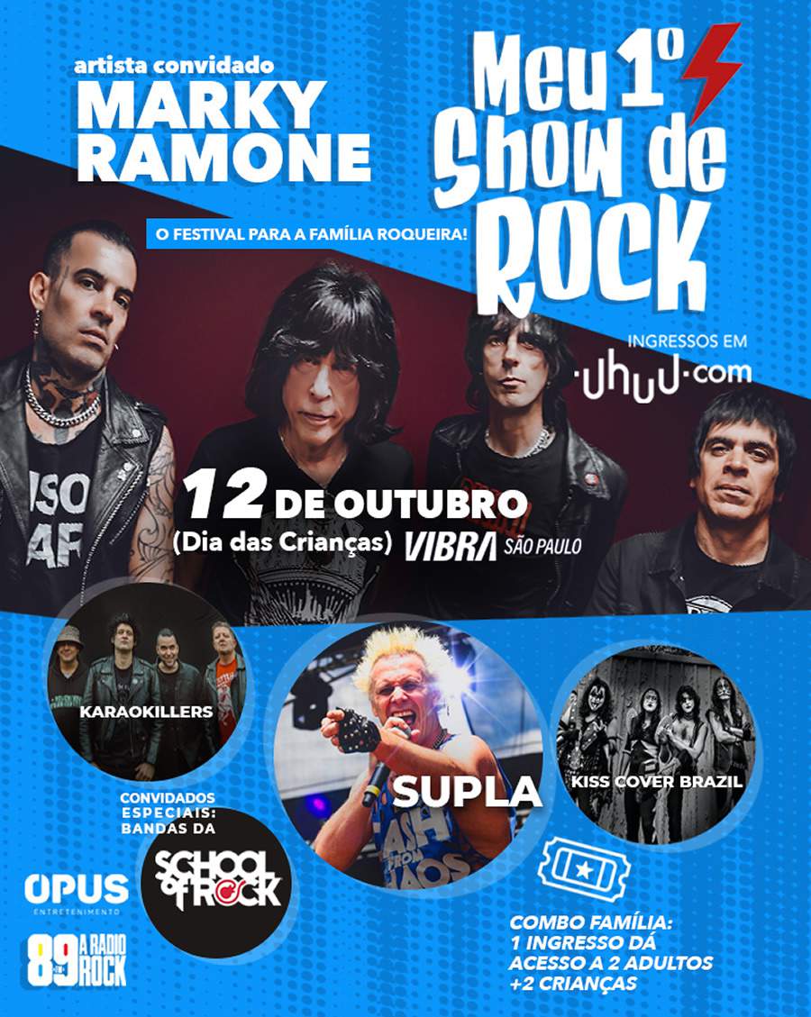 Meu Primeiro Show De Rock!, na Vibra São Paulo, Confirma Marky Ramone no Lineup