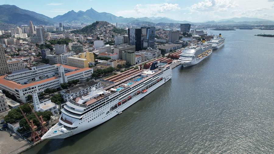 Com 30 navios internacionais e 11 nacionais, Pier Mauá se prepara para receber 323 mil turistas durante a temporada 2024/2025