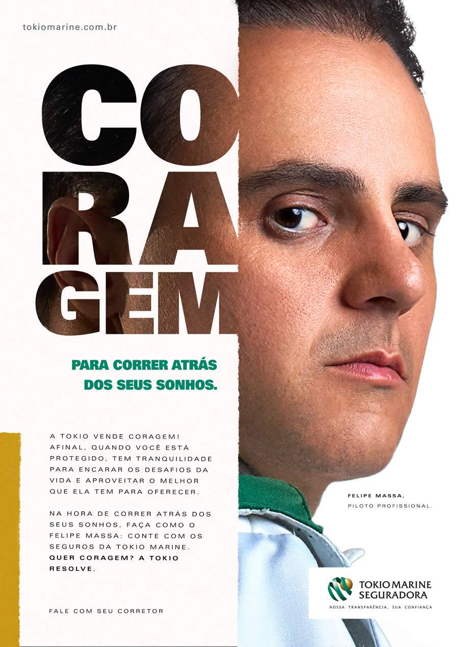 Campanha de mídia da TOKIO MARINE tem Felipe Massa como garoto propaganda