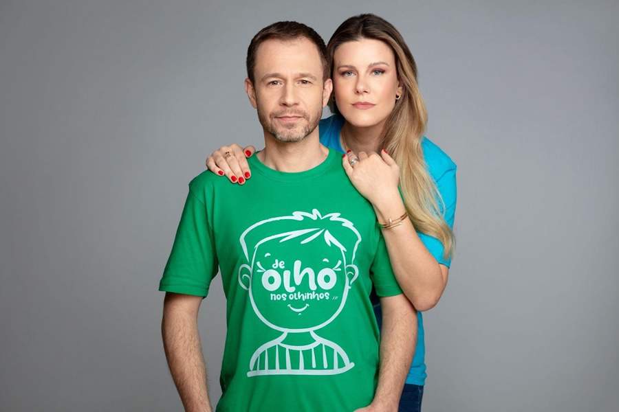 Daiana Garbin e Tiago Leifert, idealizadores da Campanha De Olho nos Olhinhos. Foto: Danilo Borges