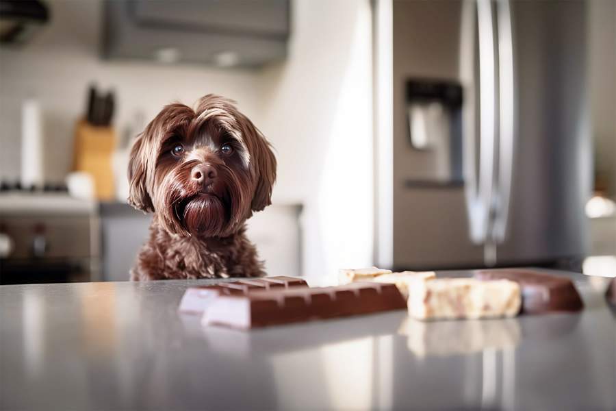 O cacau contém teobromina, substância que não é metabolizada por cães e gatos e que coloca a saúde deles em risco - Imagem: AdobeStock