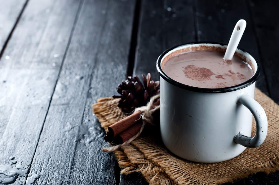 cocoa-drink-cup-red-blanket