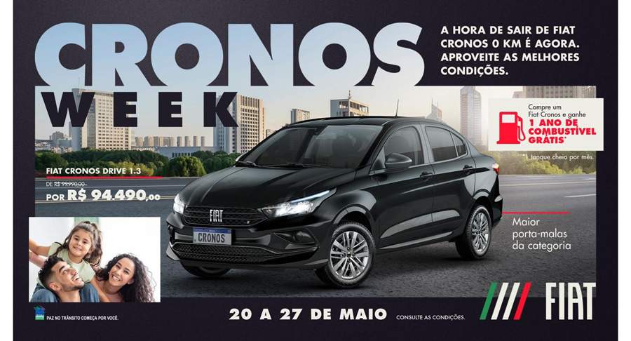Fiat promove Cronos Week, semana de ofertas com condições exclusivas