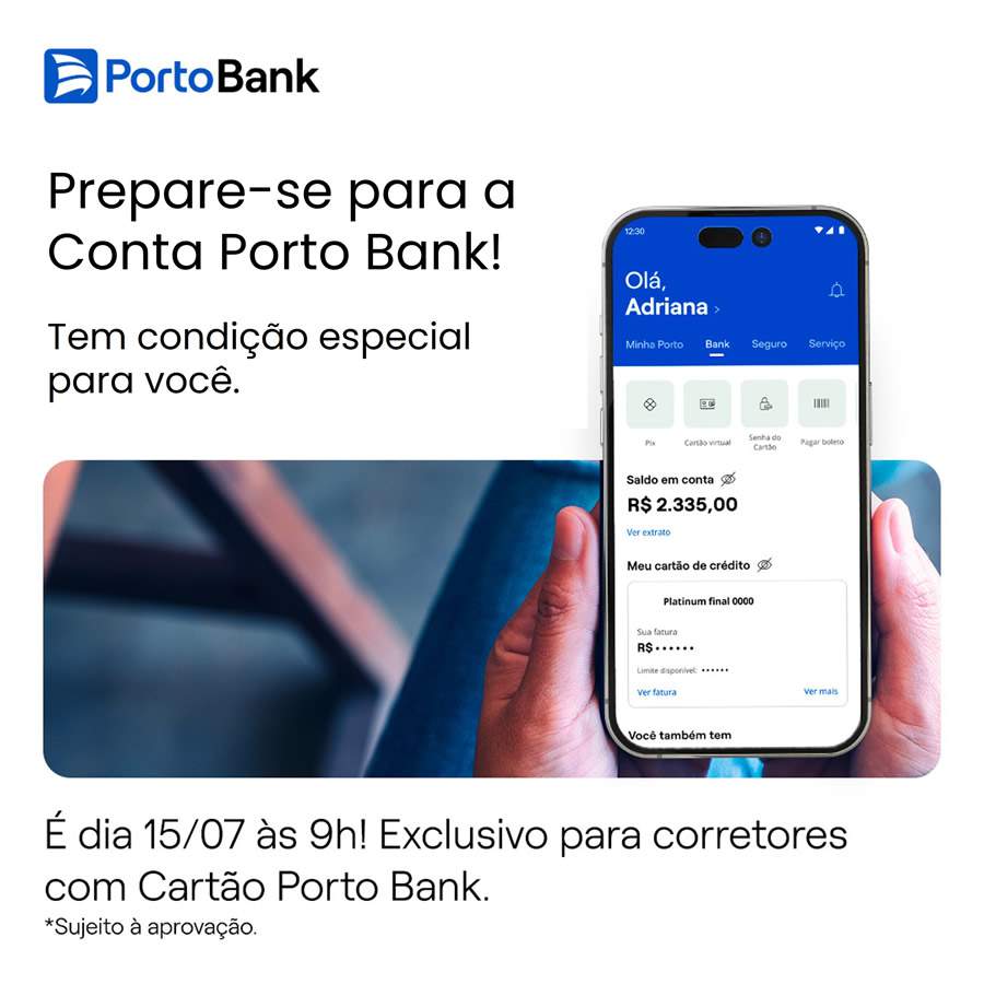 Porto Bank lança conta digital primeiro para corretores