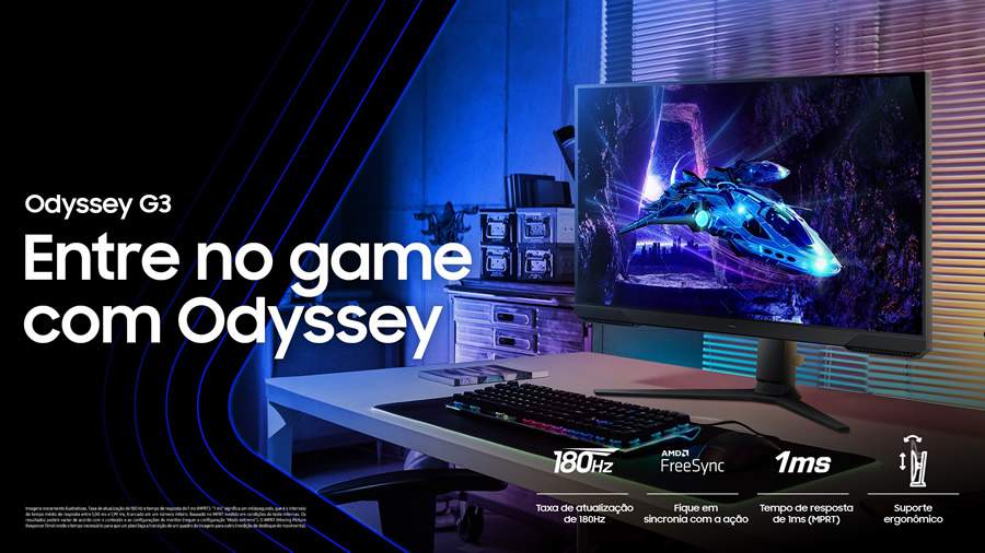 Monitor Samsung Odyssey G3: seu primeiro passo no universo gamer com qualidade e ótimo custo-benefício