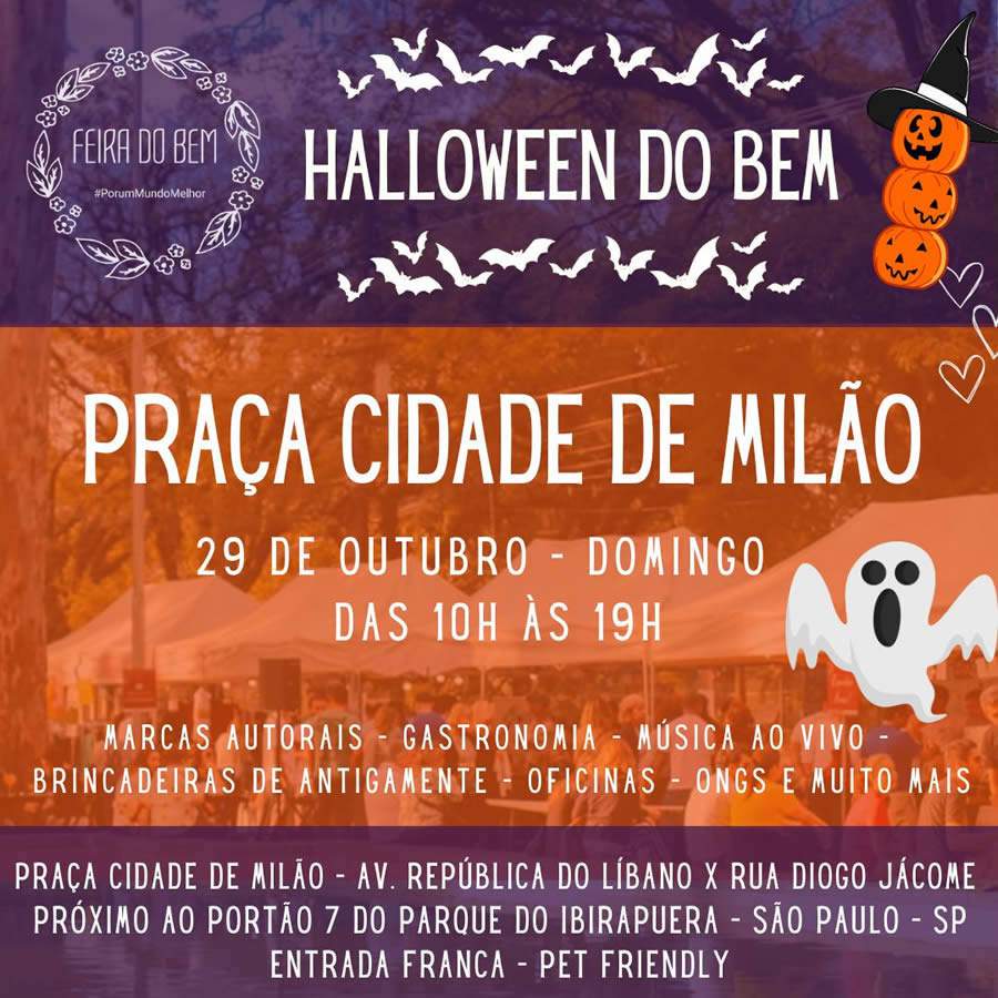 Halloween: Feira do Bem organiza edição temática no dia 29 de outubro, em São Paulo