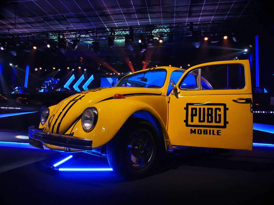 O Fusca personalizado do PUBG MOBILE estará no estande para celebrar a colaboração entre o título e a Volkswagen / Reprodução: PUBG MOBILE