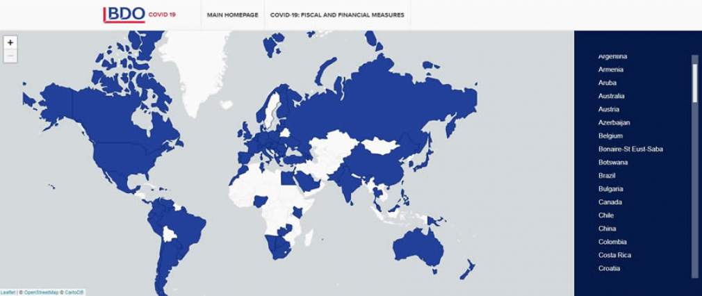 BDO lança mapa interativo sobre medidas fiscais adotadas em cada país contra a Covid-19