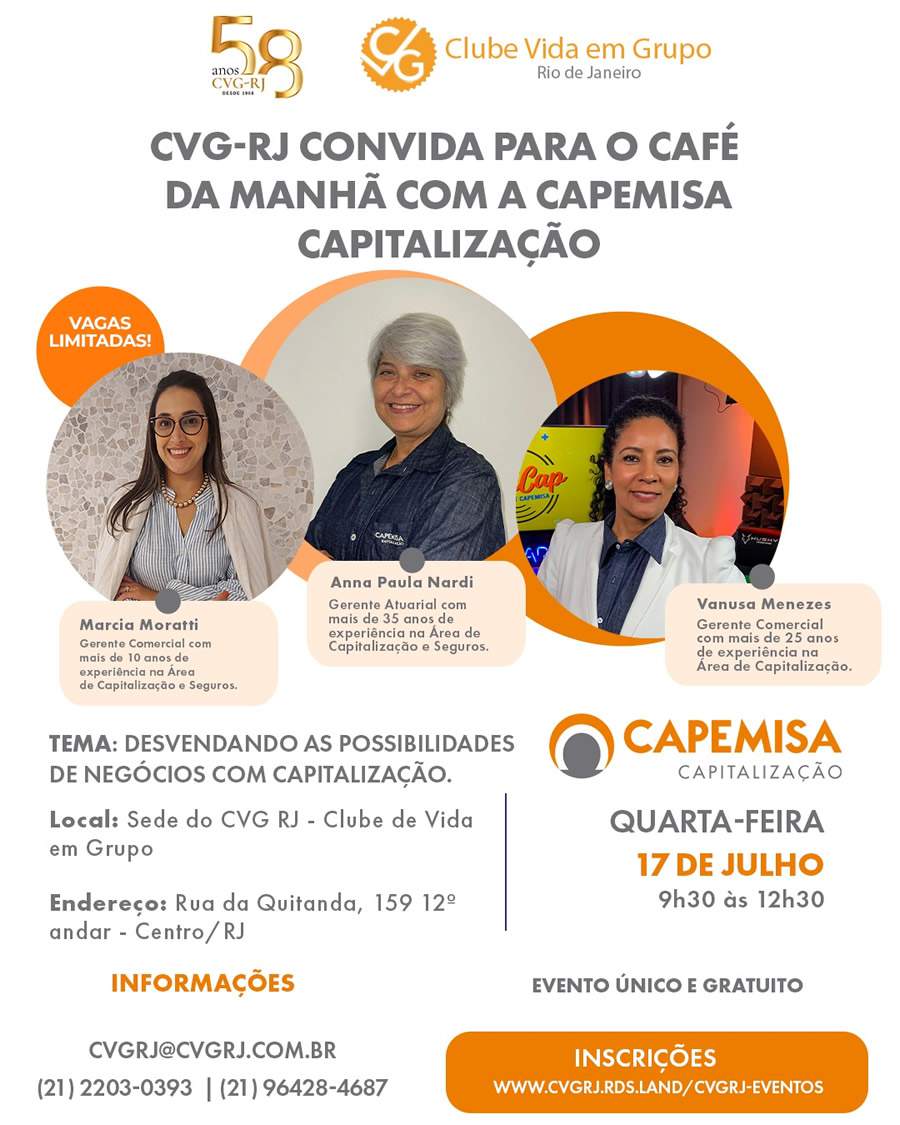 CVG-RJ recebe a Capemisa Capitalização para o próximo café da manhã