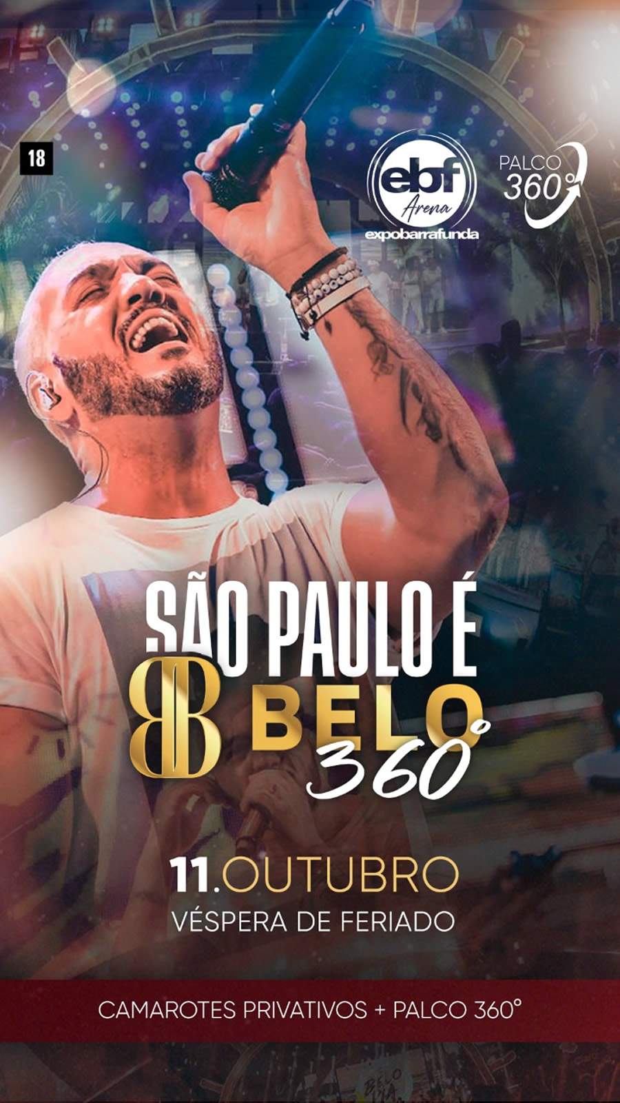 Belo apresenta show 360 no Expo Barra Funda, em São Paulo