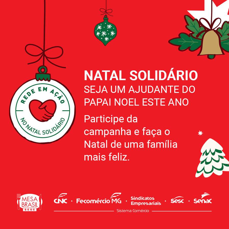 Natal Solidário do Sesc em Minas pretende arrecadar 118 toneladas de alimentos