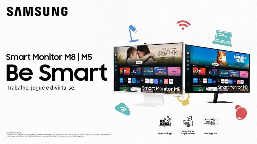 Trabalhe, jogue e assista filmes e séries com os novos Smart Monitor M5 e M8 da Samsung