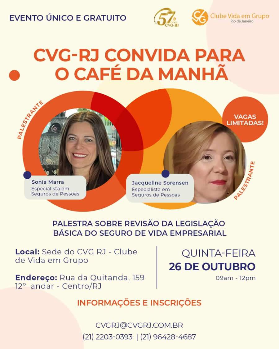 CVG-RJ convida para café da manhã com palestra de especialistas