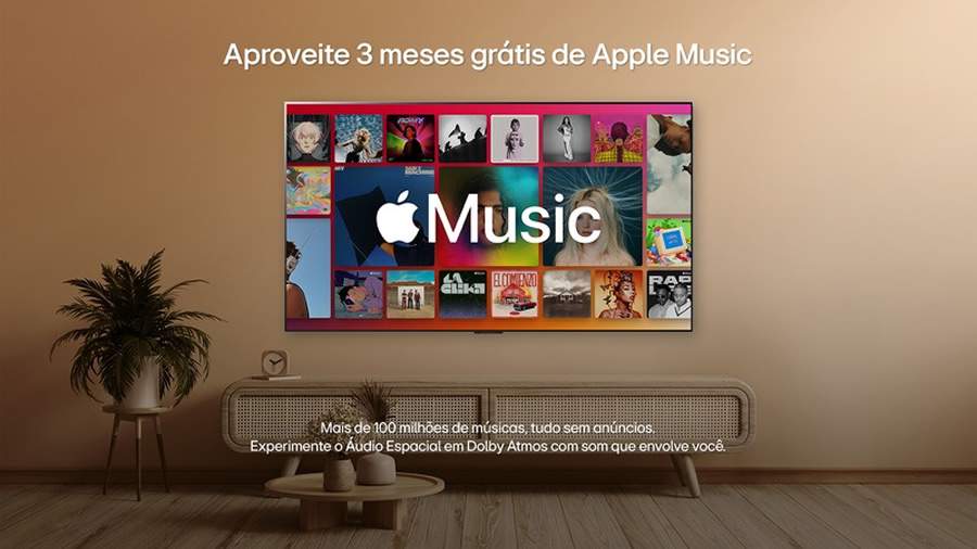 Banner da promoção LG com 3 meses grátis de Apple Music. Crédito: Divulgação LG