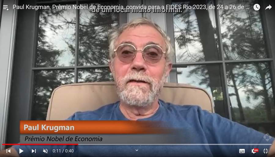 VÍDEO: o Nobel de Economia, Paul Krugman, convida para a FIDES Rio 2023