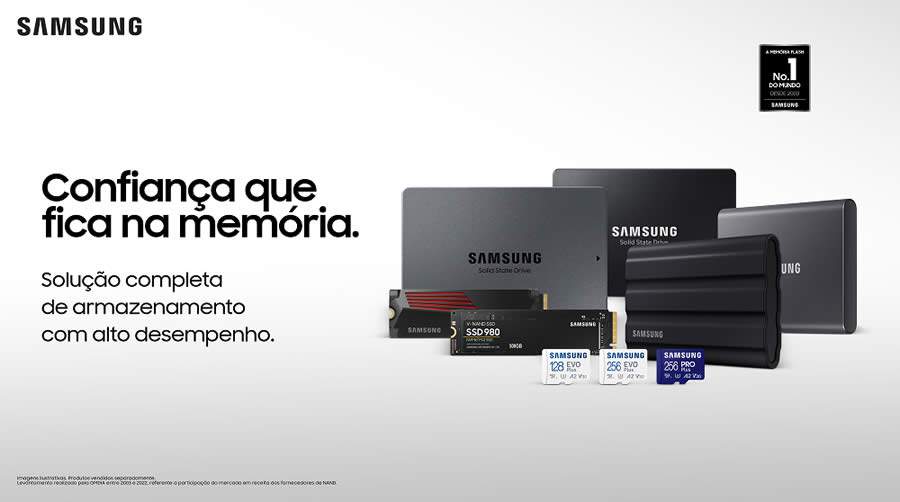 Samsung lança dispositivos de memória e armazenamento pela primeira vez no Brasil