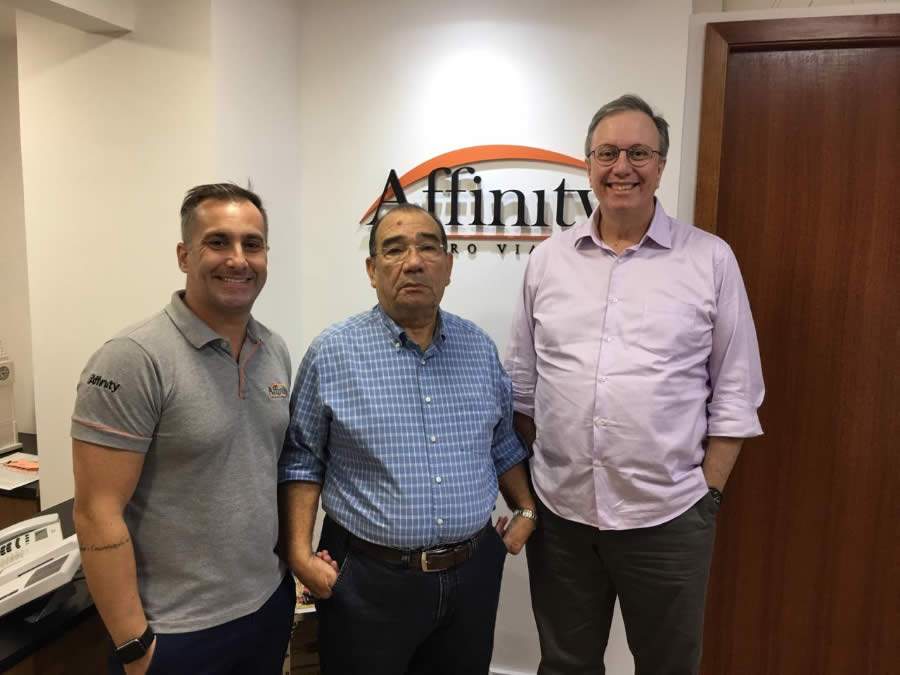 Alexandre Lança, diretor de Marketing e Eventos; Marilberto França, CEO; e José Carlos Menezes, diretor geral da Affinity