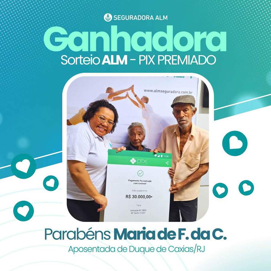 Seguradora ALM contempla novo beneficiário com o PIX Premiado