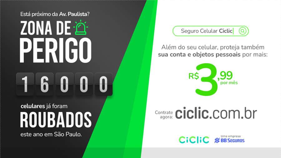 Campanha “zona de perigo” é lançada pela Ciclic para alertar sobre roubo de celulares