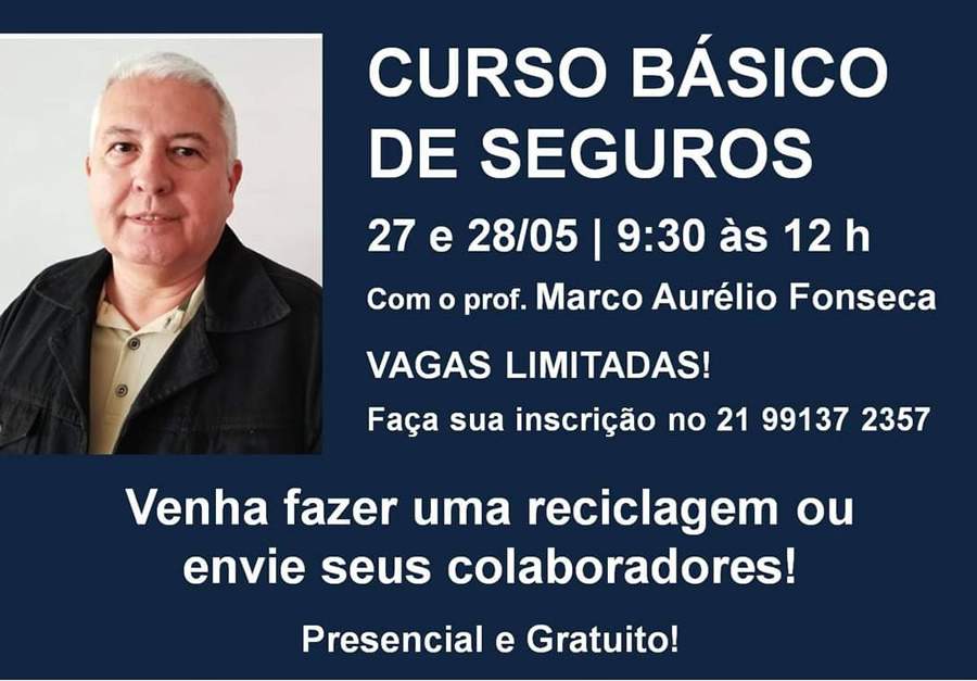 Curso Básico de Seguros gratuito acontece em maio no Rio de Janeiro