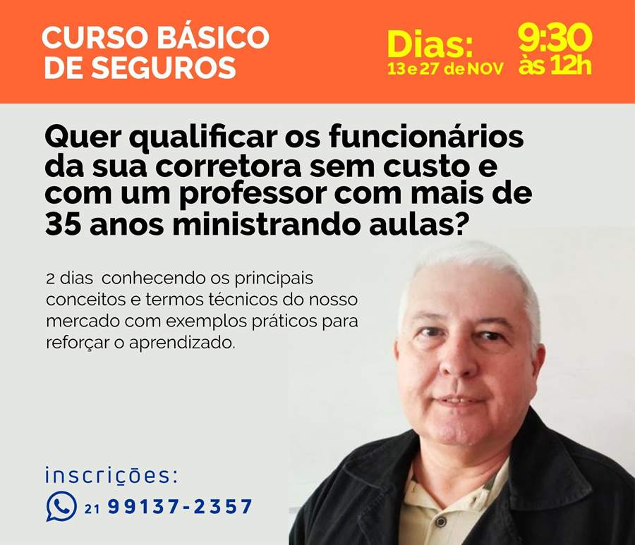 Curso Básico de Seguros gratuito acontece em novembro no Rio de Janeiro