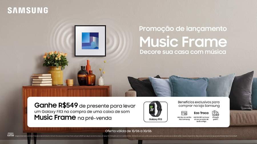 Produto inédito no Brasil, Music Frame da Samsung chega para moldar sua música ao seu estilo