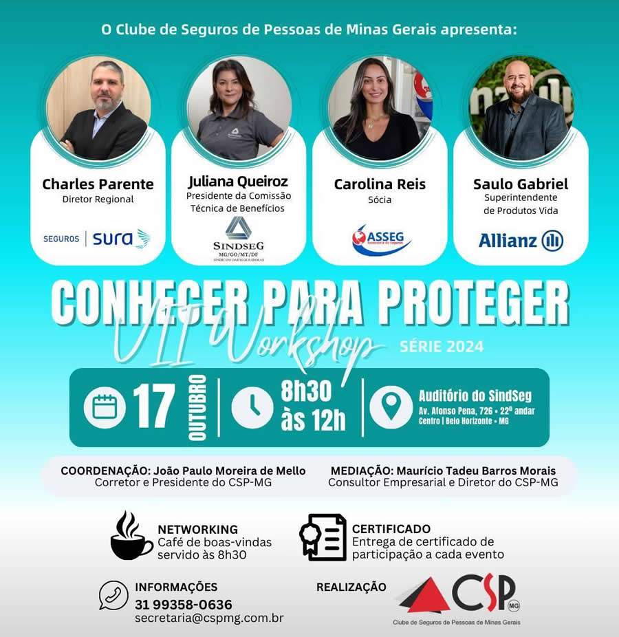 CSP-MG dá sequência à série de workshops Conhecer para Proteger