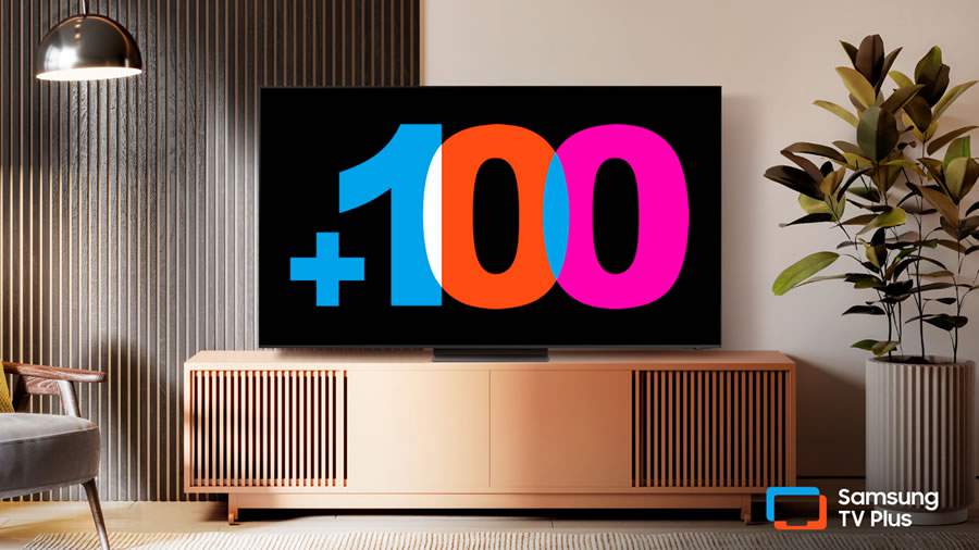 Samsung TV Plus celebra o marco de 100 canais