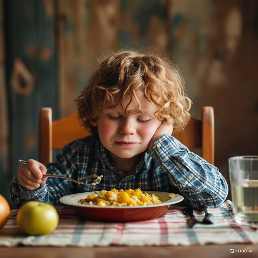 Criança alimentando foto Kling AI